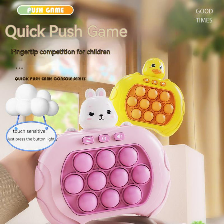 Fun Quick Push kids' reaction game, a sensory toy for stress relief & improving cognitive motor skills.