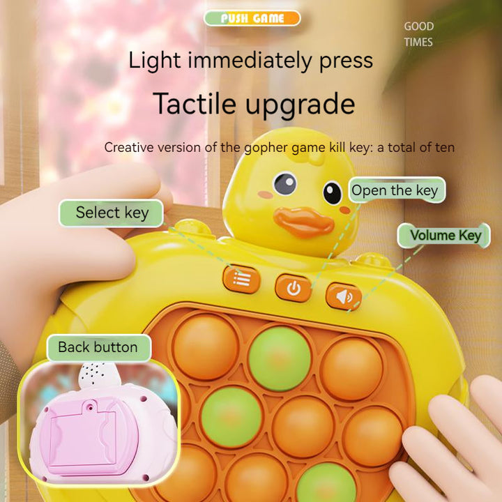 Interactive Quick Push sensory game for kids, improving reaction, hand-eye coordination & cognitive skills.