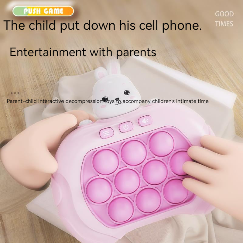 Kids' Quick Push sensory reaction game, an interactive educational toy for cognitive & motor skill development.