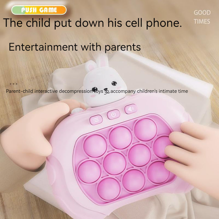 Kids' Quick Push sensory reaction game, an interactive educational toy for cognitive & motor skill development.