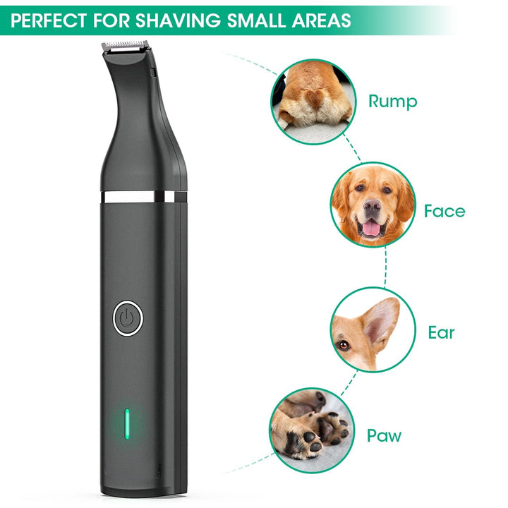 Quiet pet grooming tool for sensitive cats & dogs, ensures comfortable trimming.