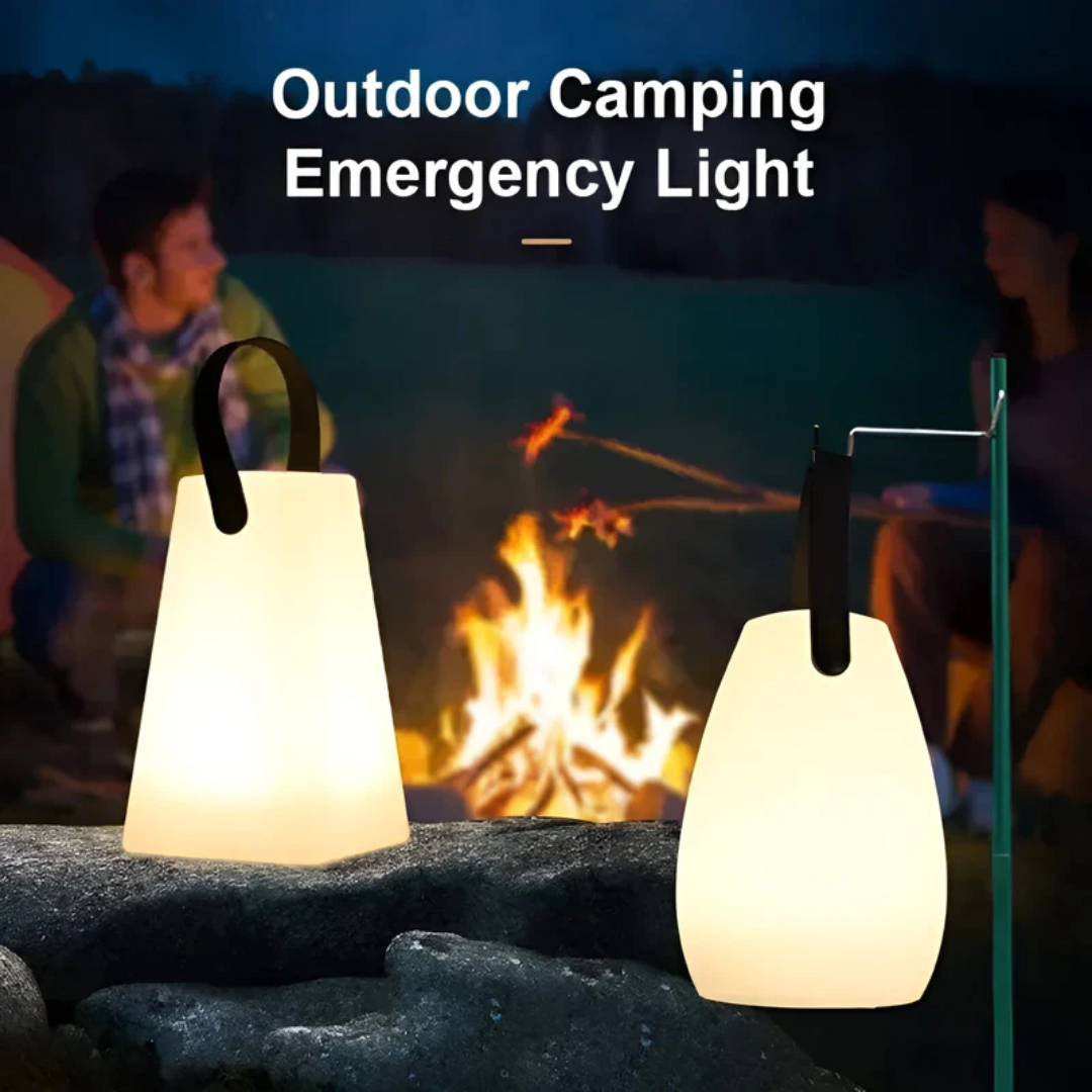 Stylish RadianceFlex modern table lamp, wireless & portable, versatile for any room or outdoor setting.