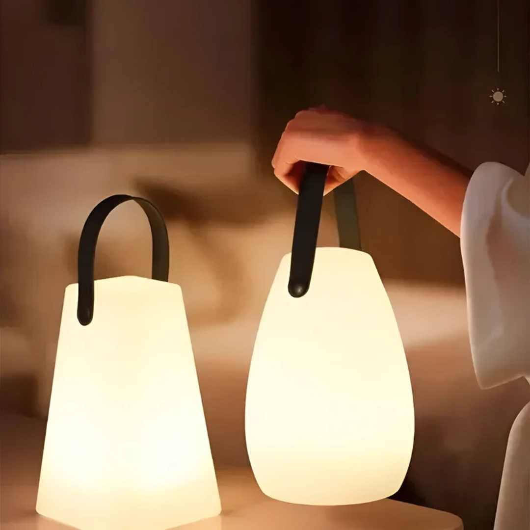 Rechargeable RadianceFlex LED table lamp with USB charging, wireless & waterproof, convenient ambiance.