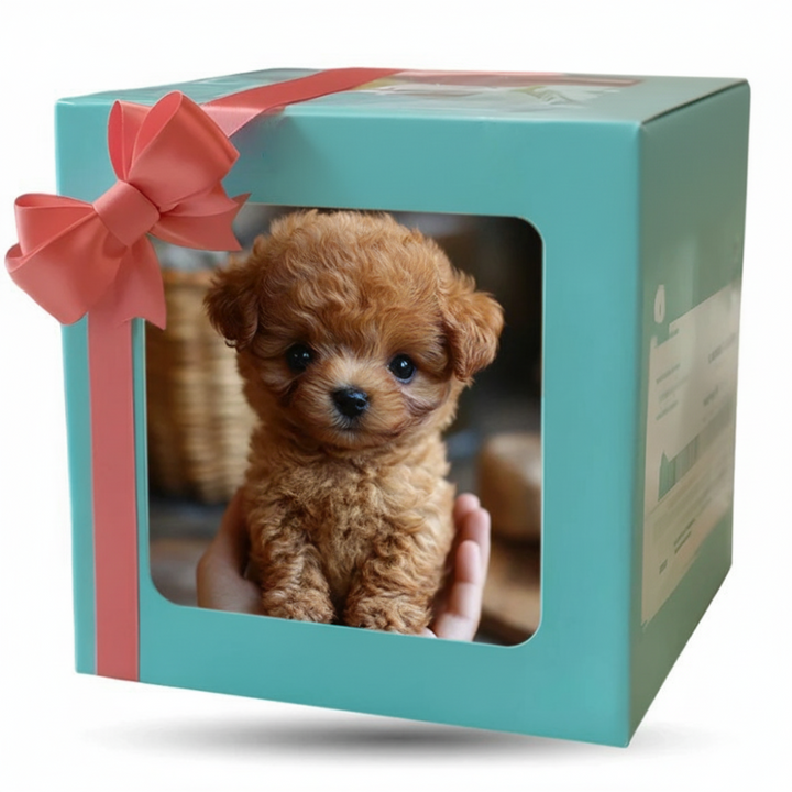 A realistic stuffed animal dog toy, designed to be a fun and engaging pet companion.