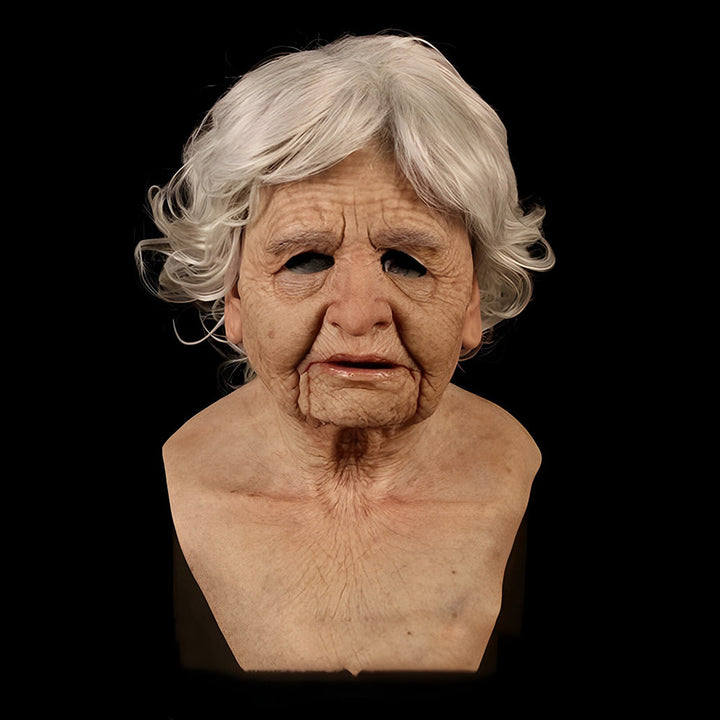 Authentic-looking old man mask for Halloween & cosplay, featuring a movable jaw for expressions.