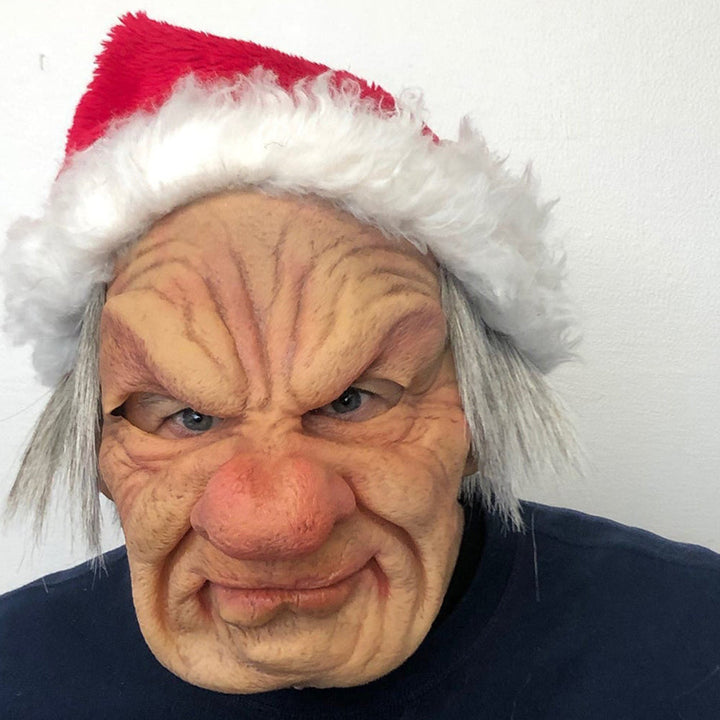 Adult realistic old man mask, perfect for theatre or costume parties, featuring a movable jaw.