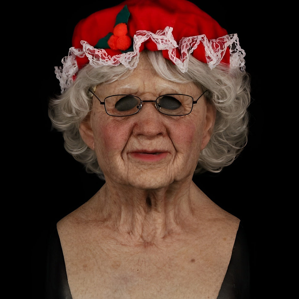 Full-face realistic old man Halloween mask, latex, designed with an expressive movable mouth.