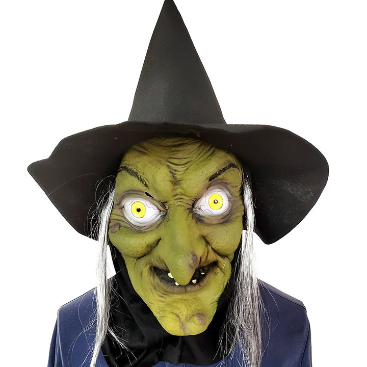 Premium latex old man mask, realistic details and an articulated movable mouth for authenticity.