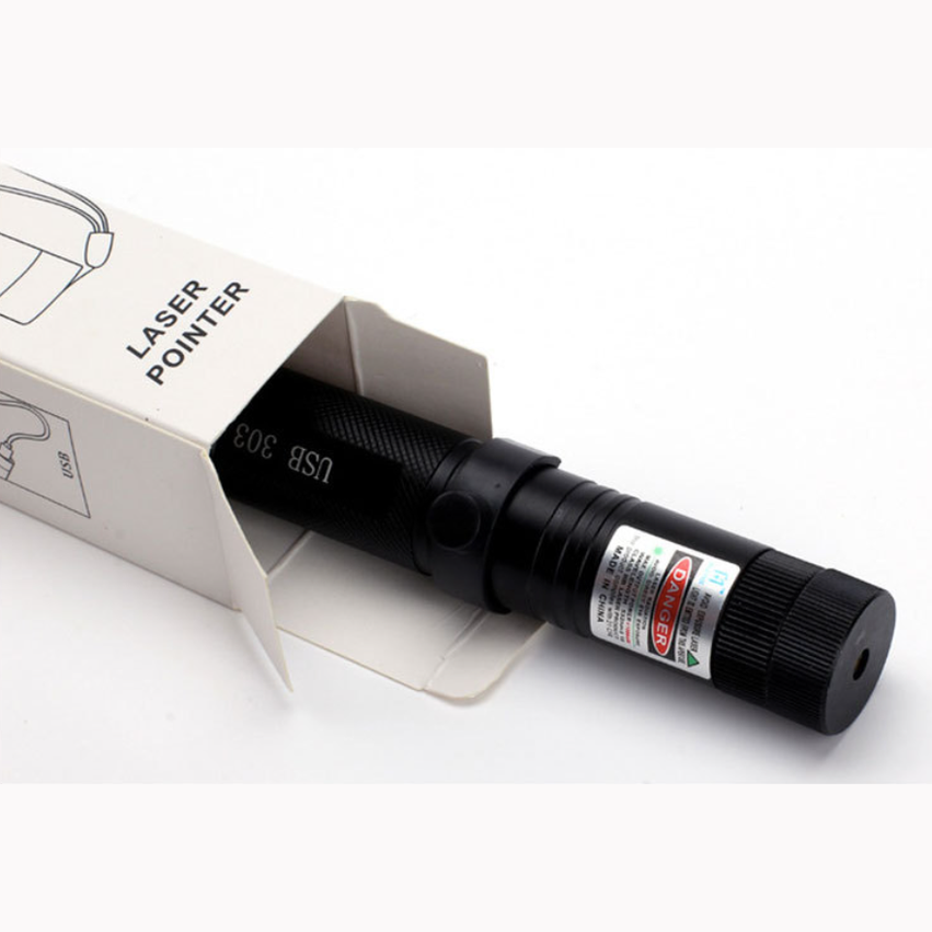 Compact and rechargeable laser pointer with a bright, adjustable beam.