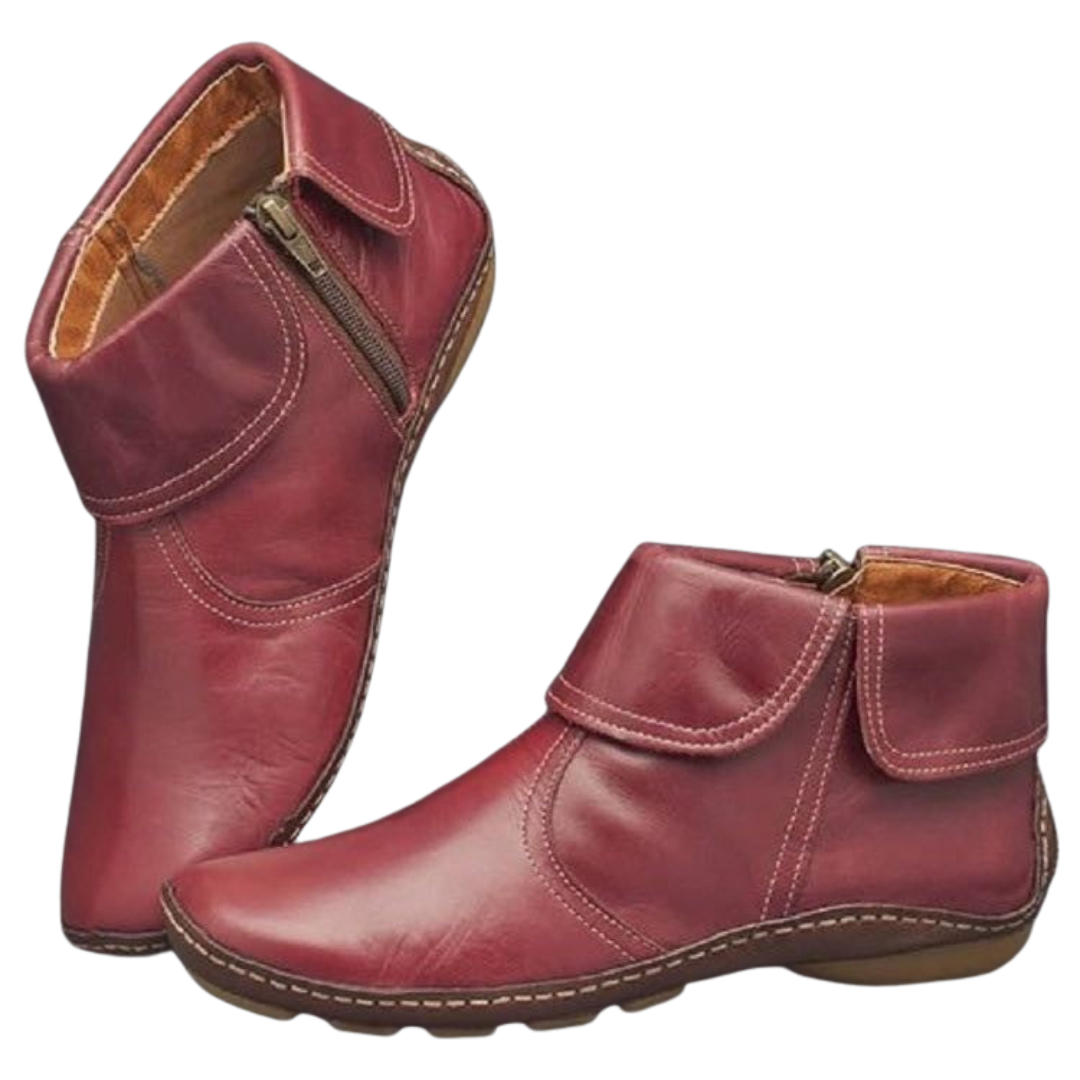 Elegant women's orthopedic ankle boots with side-zip for comfort & support, perfect for everyday chic style.