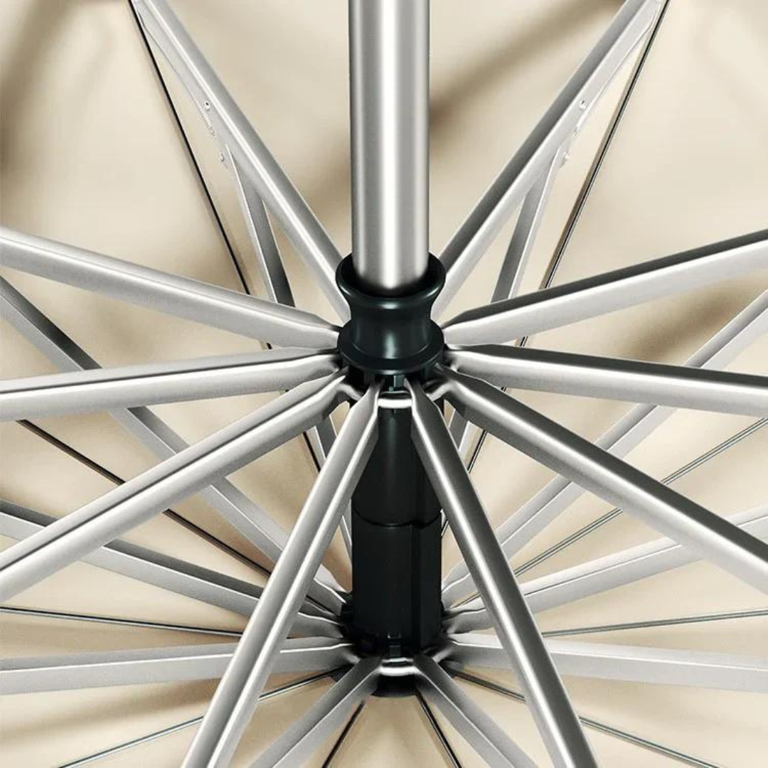 StormShield windproof umbrella, reflective safety gear, ensuring visibility in rain.