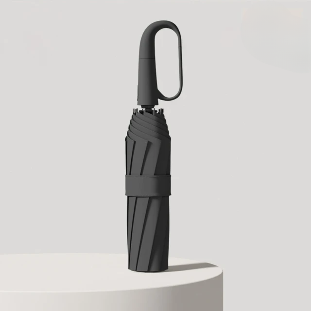 Windproof unisex umbrella, reflective safety feature for enhanced visibility in bad weather.
