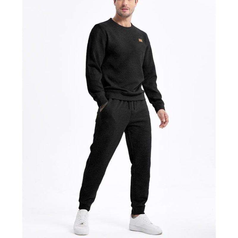 Stylish men's athleisure 2-piece set. Crew neck sweatshirt & joggers for casual everyday wear.