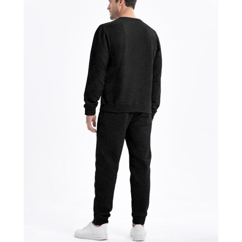 Versatile men's tracksuit set, featuring a crew neck top & matching joggers. Perfect for loungewear.