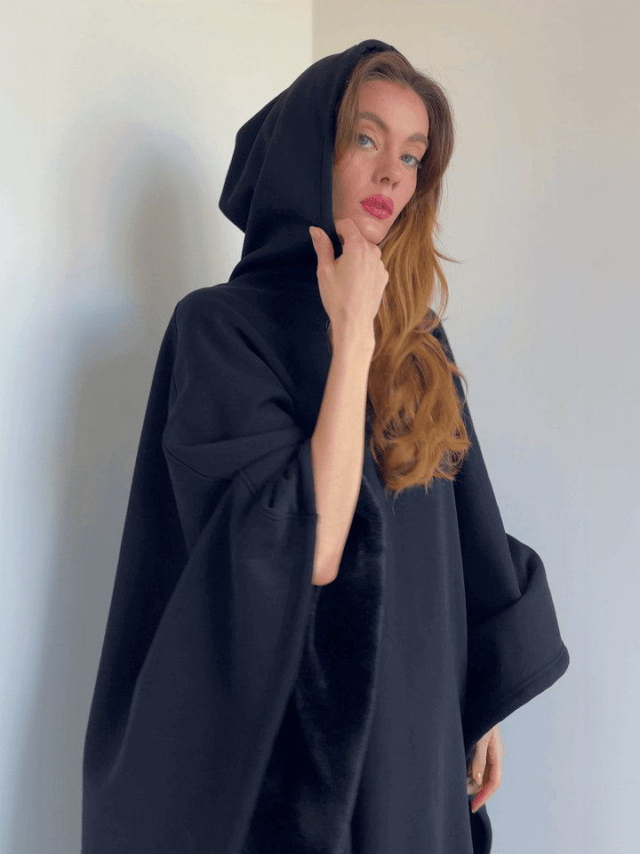 Casual women's weighted hoodie. Oversized, soft comfort wear for deep relaxation, stress relief, and cozy loungewear apparel.