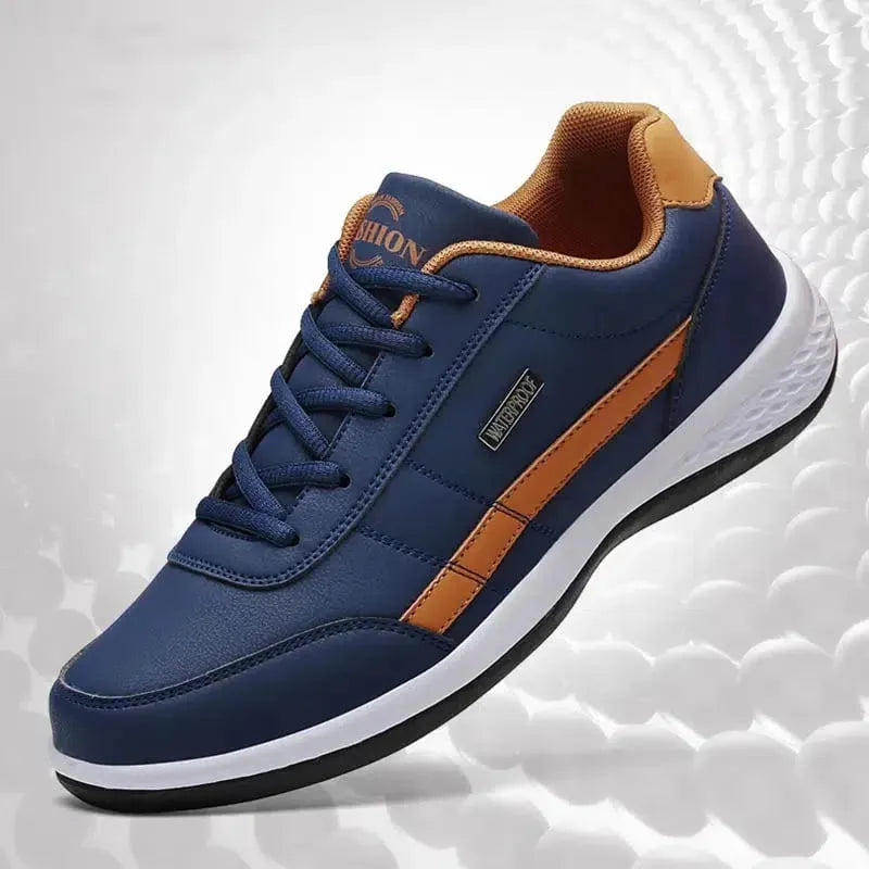 Men's cushioned walking shoes, orthopedic design for sporty comfort and support.