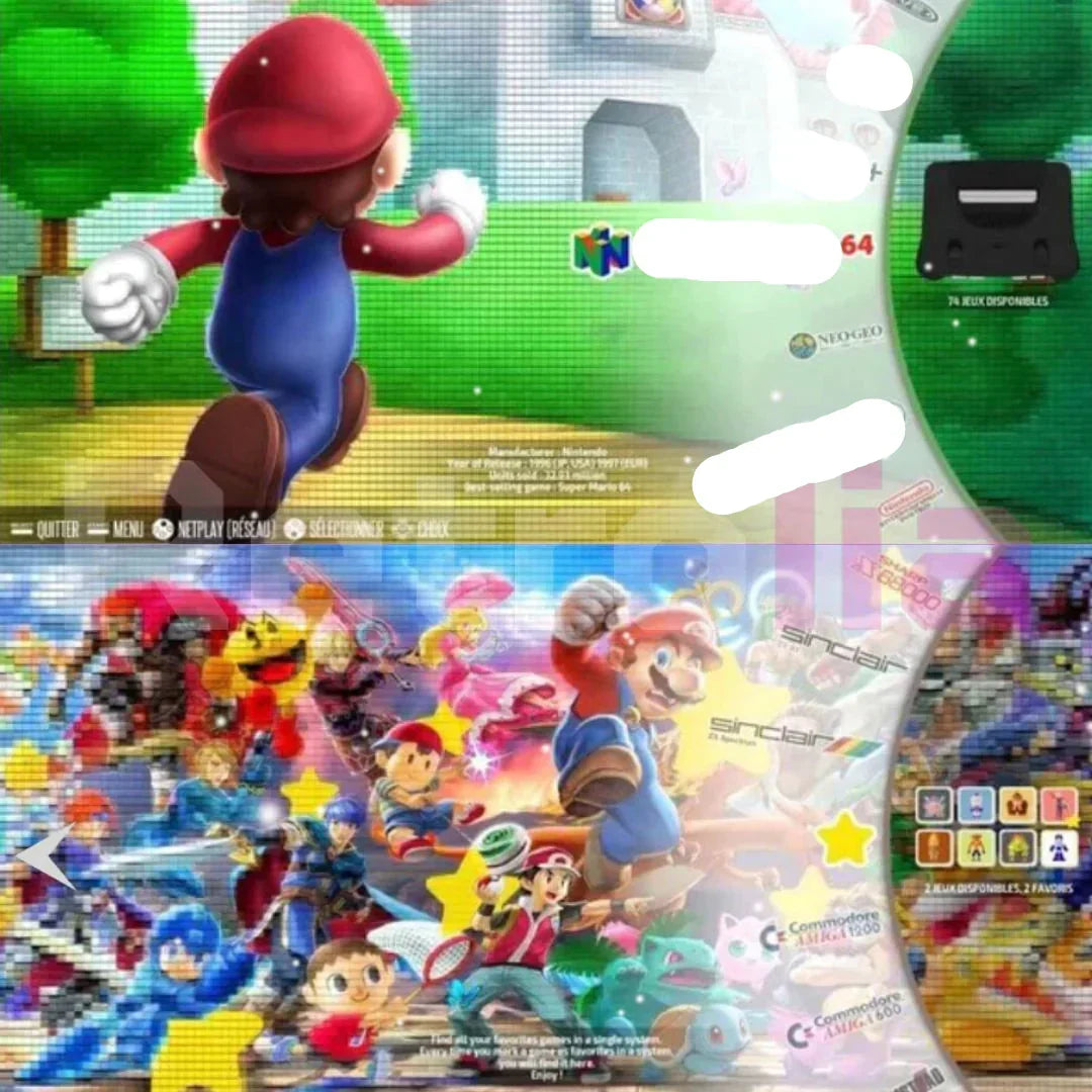Family retro 4K gaming console with 20,000+ classic video games, HDMI & wireless controllers for multiplayer fun.