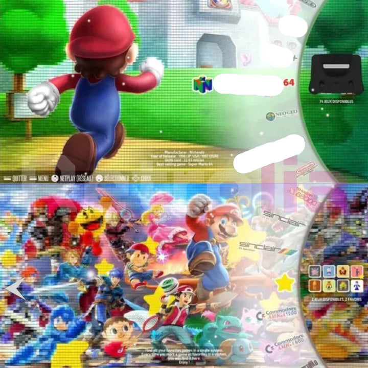 Family retro 4K gaming console with 20,000+ classic video games, HDMI & wireless controllers for multiplayer fun.