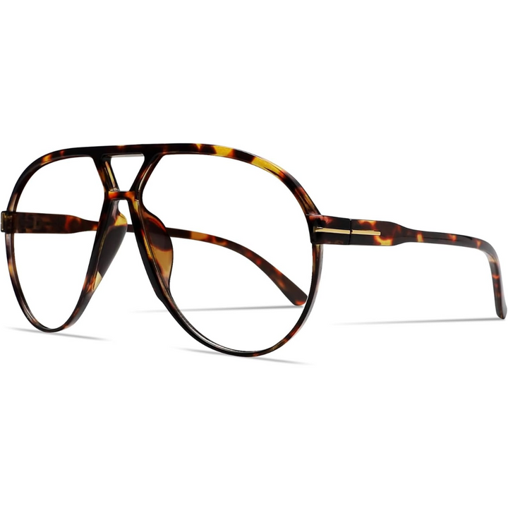 Classic retro aviator sunglasses, oversized unisex design, square frame, UV400 sun protection.