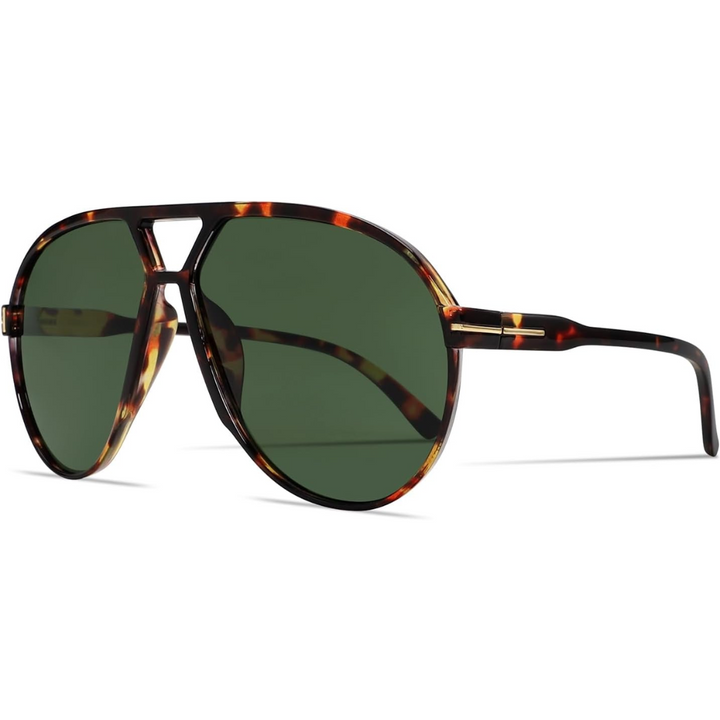 Vintage 70s oversized aviator sunglasses for him & her, premium UV400 eye protection.