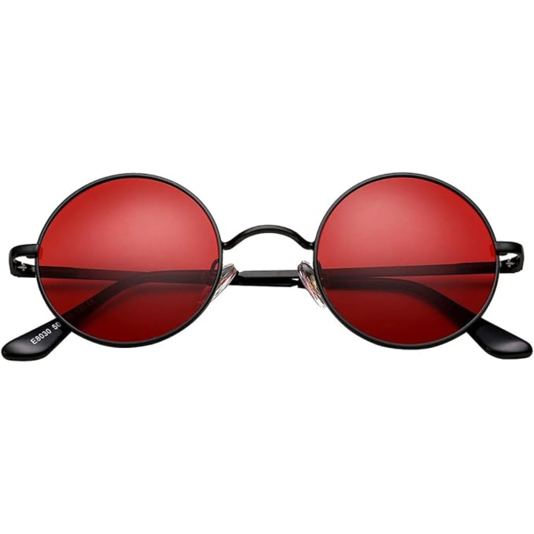 Polarized retro round sunglasses for superior UV eye protection, unisex vintage style.