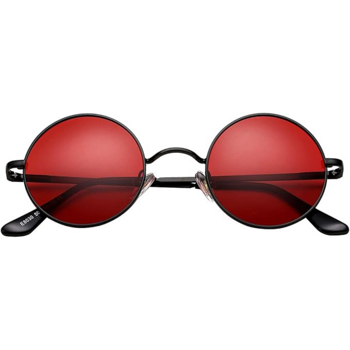 Polarized retro round sunglasses for superior UV eye protection, unisex vintage style.