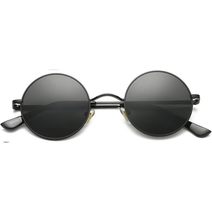 Unisex round polarized retro sunglasses for men & women, offering UV eye protection.