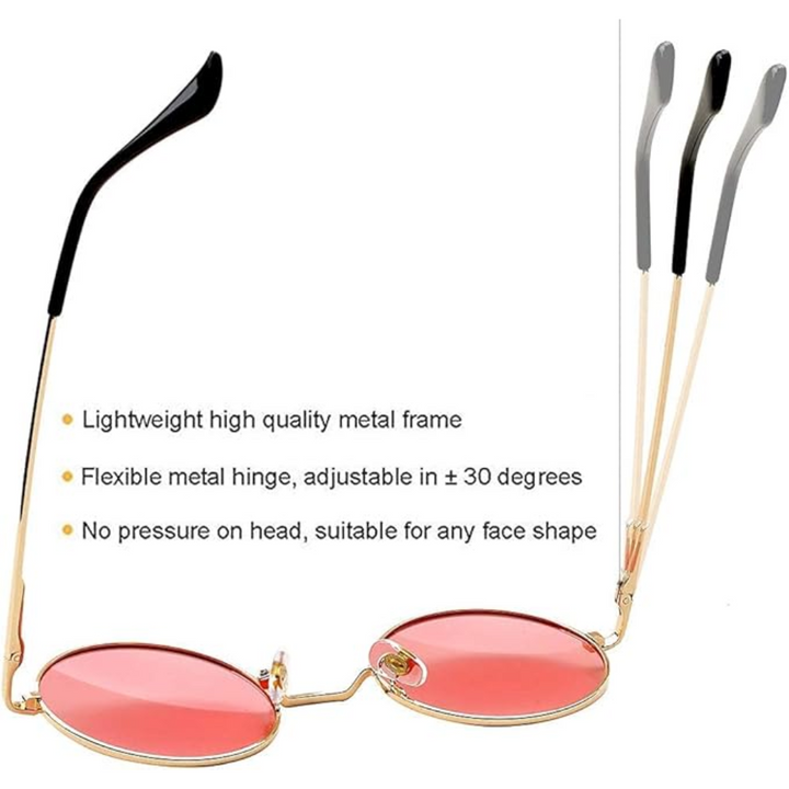 Women's retro round polarized sunglasses, vintage look for UV protection & style.