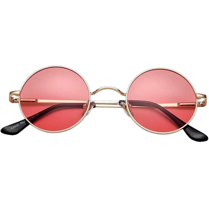 Retro round polarized sunglasses for eye protection, unisex vintage eyewear.