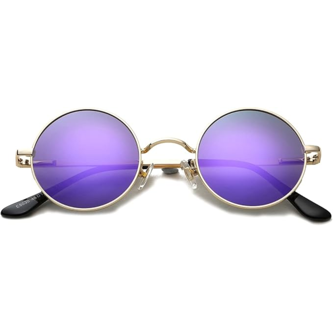 Lennon style retro round polarized sunglasses, unisex vintage eyewear fashion accessory.