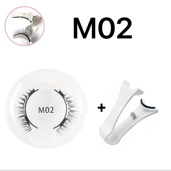 Close-up of natural-looking reusable magnetic false lashes
