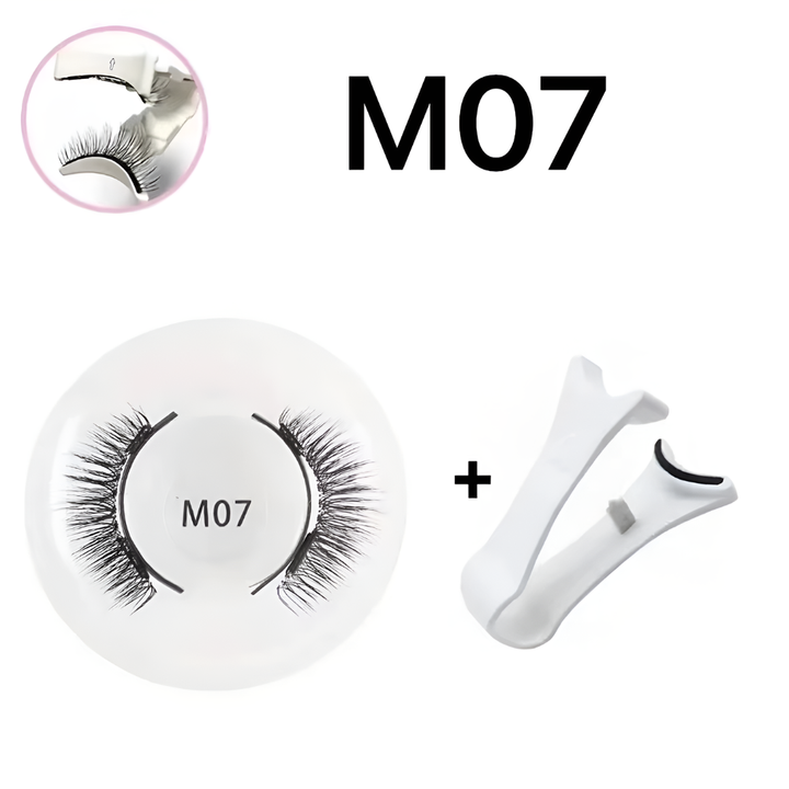 Beauty tool set featuring reusable magnetic lashes and applicator