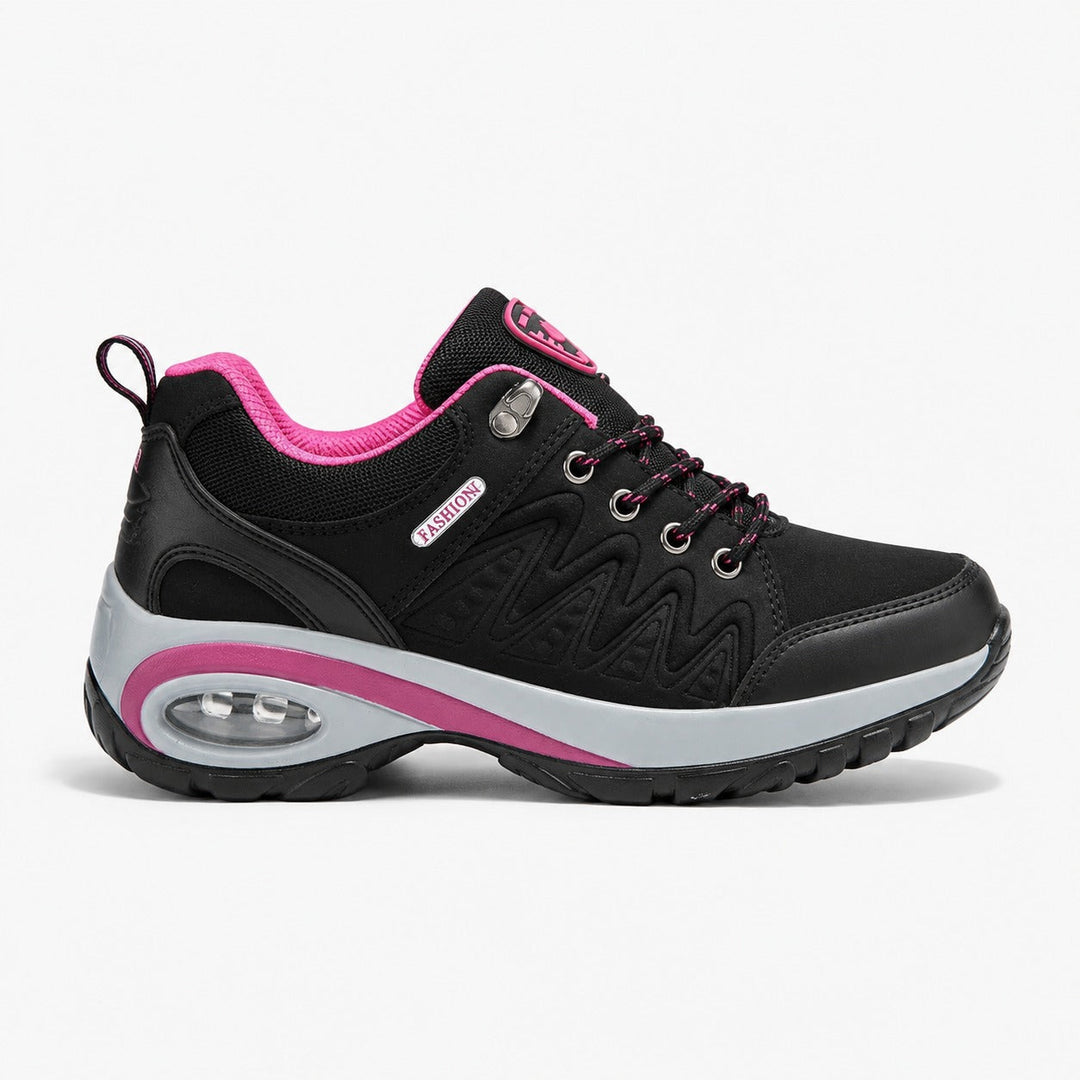 Women's Ridge waterproof outdoor sneakers with slip-resistant soles, perfect for wet trails & all-weather walks.