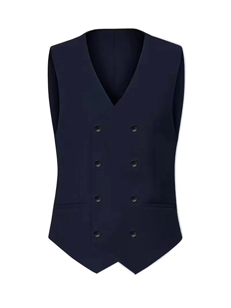 Tailored men's three-piece formal suit with a sleek slim fit. Ideal for weddings & formal events.