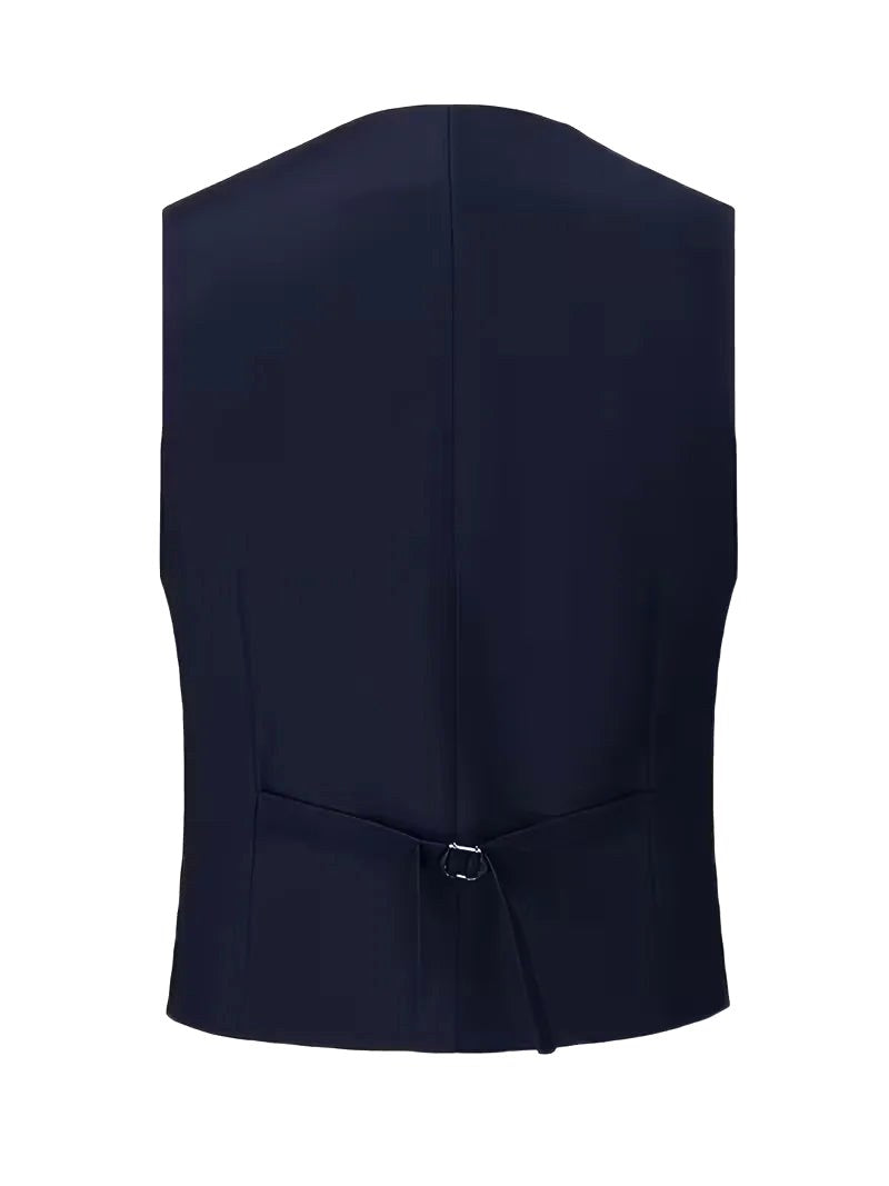 Man in a handsome slim fit three-piece formal suit, exuding elegance for special occasions.
