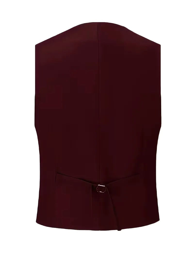 Formal business meeting suit: Men's slim fit three-piece, offering a sharp, professional appearance.
