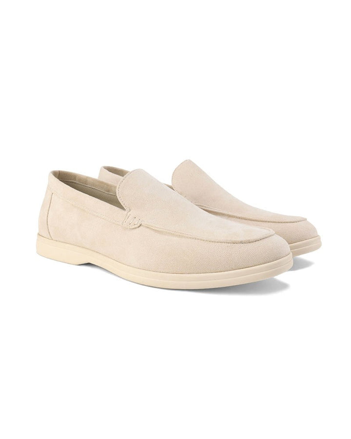 Black men's slip-on loafers, suitable smart casual footwear for office and work settings.