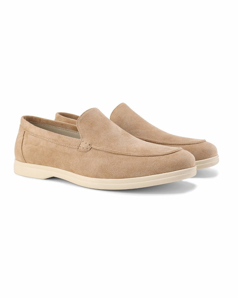 Grey men's slip-on loafers, ultimate comfort & smart casual style for modern versatile footwear.