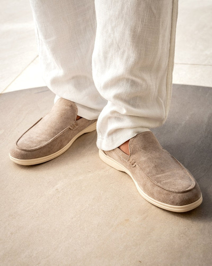 Mocha men's slip-on loafers for easy wear; a comfortable and stylish smart casual shoe.