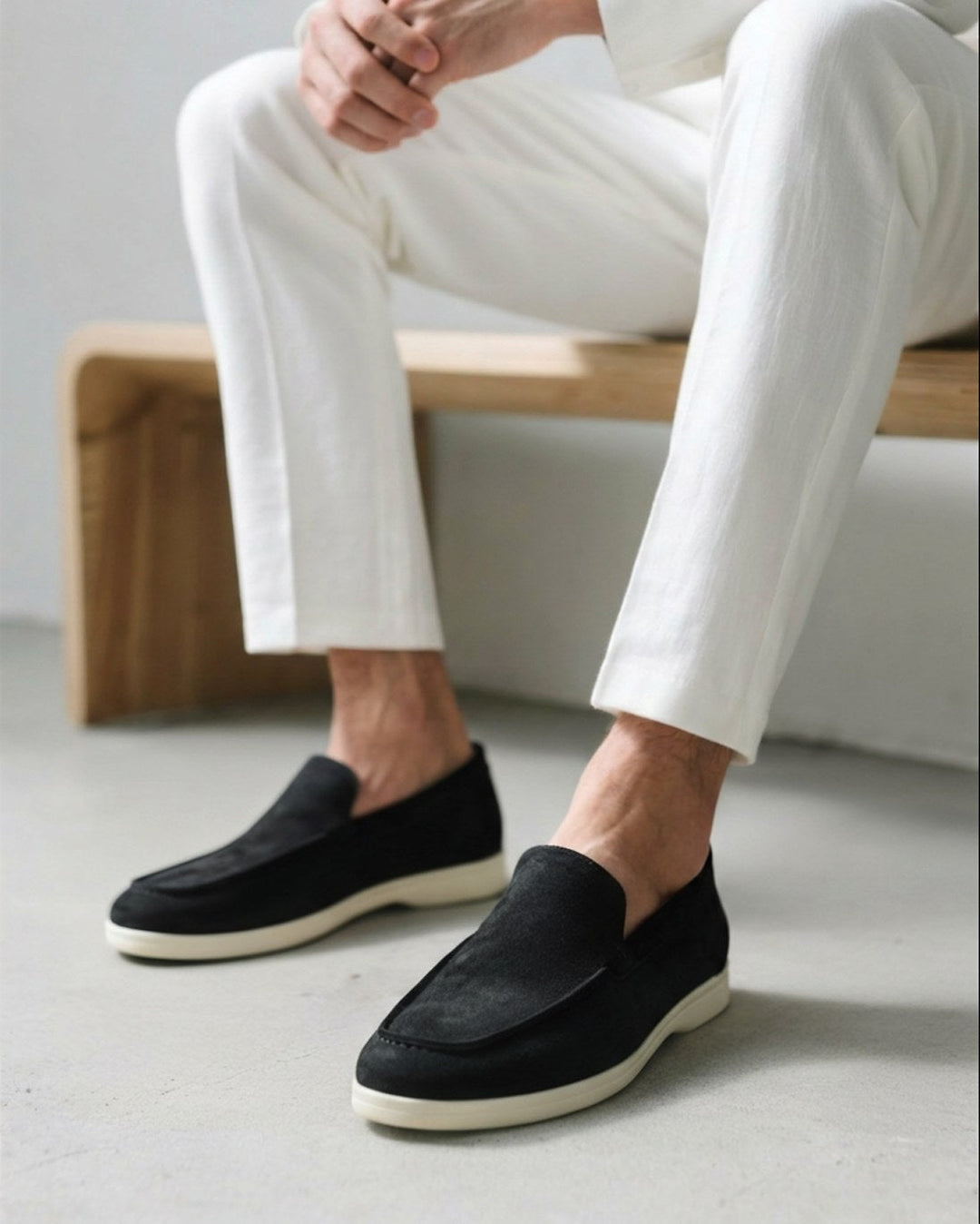 Stylish blue men's slip-on loafers, comfortable footwear for versatile casual & smart events.