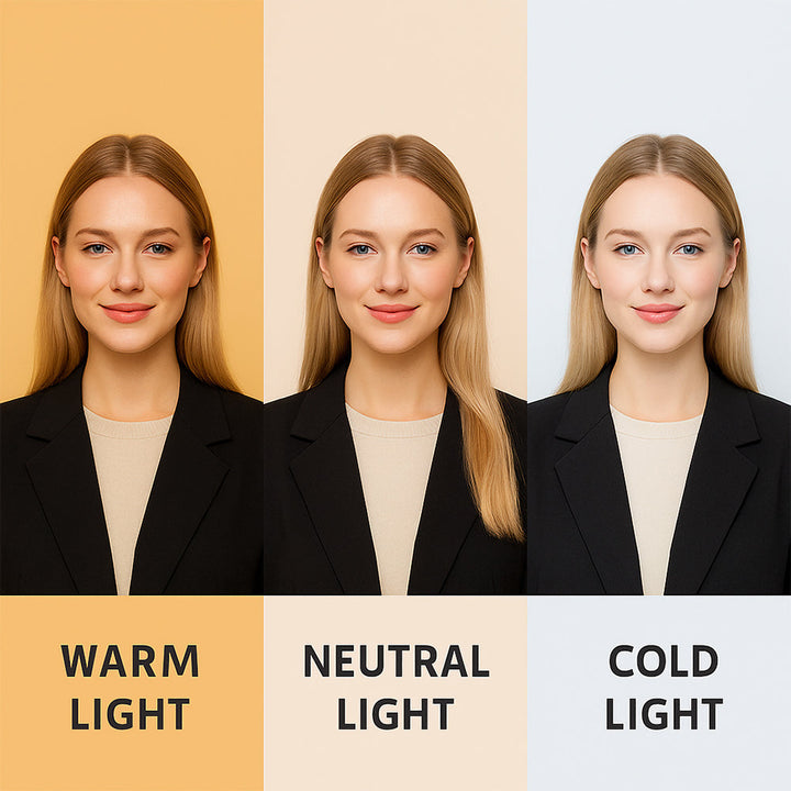 USB-powered professional ring light with stand, offering 3 color temperatures for perfect selfies & videos.