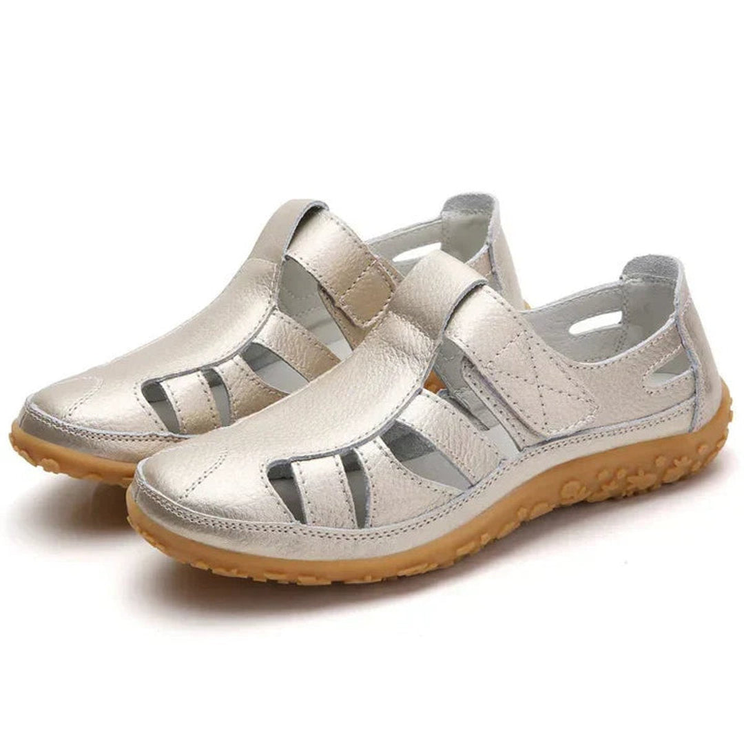 Women's elegant orthopedic walking shoes, closed-toe with arch support for supreme comfort & style.