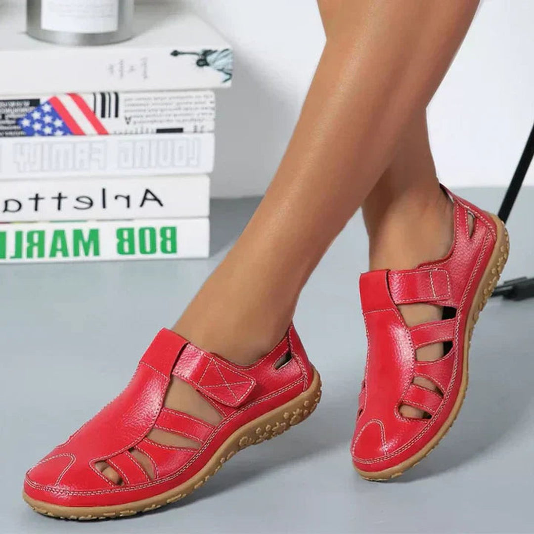 Women's comfortable walking shoes, closed-toe orthopedic style with essential arch support.