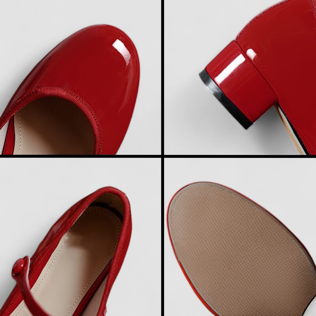 Stylish women's Mary Jane heels with a block heel, ideal for elegant office & formal outfits.