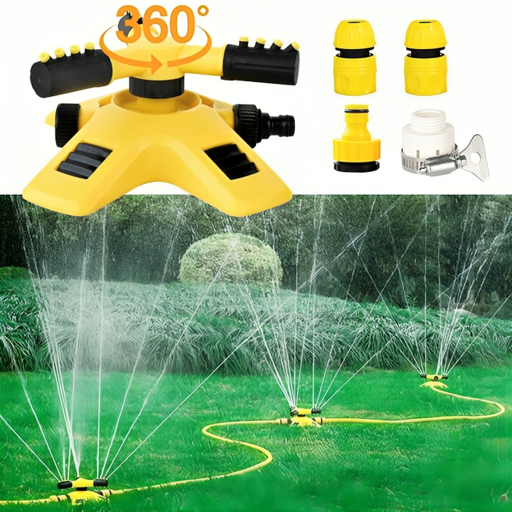 Adjustable lawn sprinkler for efficient garden irrigation. Features 360° coverage & water-saving technology for yards.