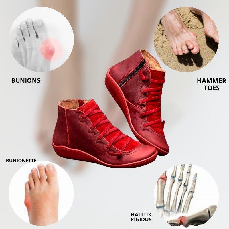 Practical women's walking boots with easy-zip & wide toe box, offering excellent bunion relief.