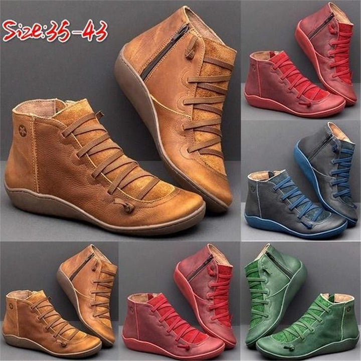 Women's easy-zip ankle boots: superior bunion relief & wide toe comfort. Ideal for daily wear.