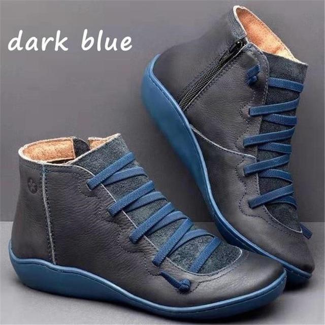 Easy-entry women's ankle boots with wide toe box for bunions. Zipper boots, great for autumn walks.