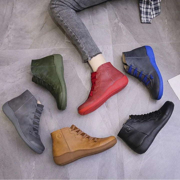 Elegant women's ankle boots, bunion relief, wide toe comfort. Easy-zip for convenient autumn wear.