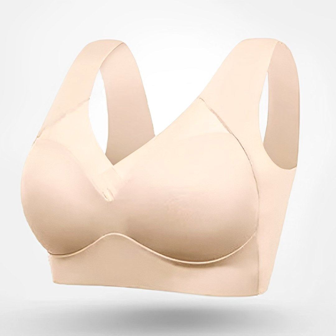 Comfortable women's seamless wire-free bra with adjustable straps, ensuring a smooth silhouette & invisible fit.